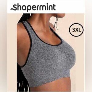 Shapermint - Truekind -Women's Reactive Sport Bra - Heather Gray with Black Trim
